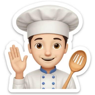 funny character with cook hat  sticker