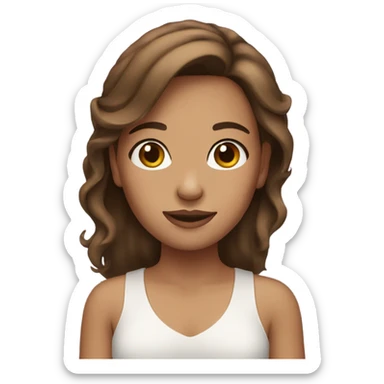girl with brown hair and earrings sticker