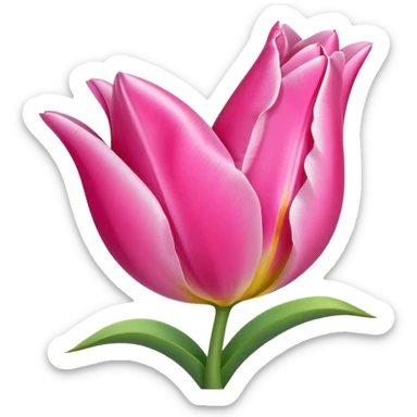Corazón rosa y tulipán rosa sticker