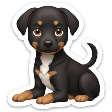 Chien noir avec poitrine et patte avant droite blanche sticker