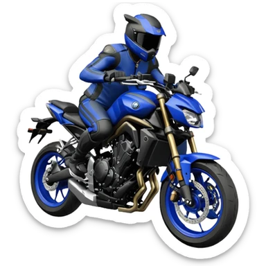 Yamaha MT-07 motorcycle dynamic riding pose sticker