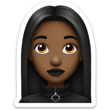 Brown skin goth girl  sticker
