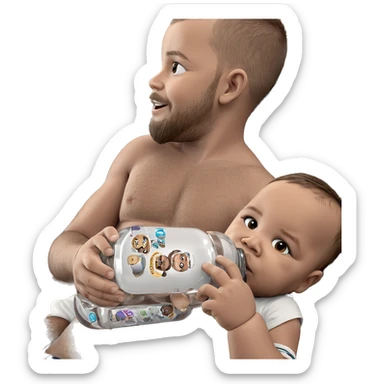 boys with beards and bottles sticker