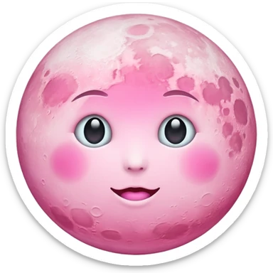Pink moon sticker