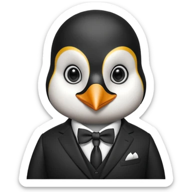 create a genius penguin wearing a classic Dior suite sticker