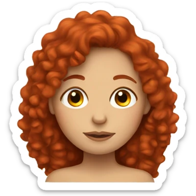 girl with red curly hair sleeps sticker