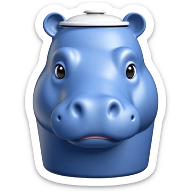 Hippo trash can sticker