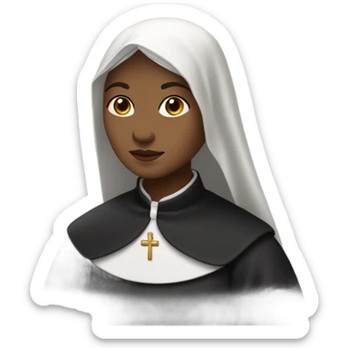 graphic church scene with nun sticker