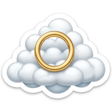 wedding ring on a cloud sticker