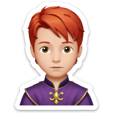 Child prince red hair sticker