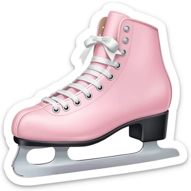 pastel pink ice skates with bow sticker