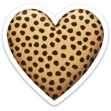 a heart with cheetah print sticker