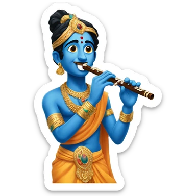 Krishna with flute  sticker