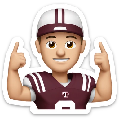 Johnny manziel in a Texas a&m maroon uniform holding up one thumb  sticker