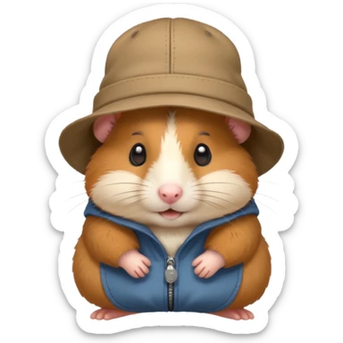 hamster with hat sticker
