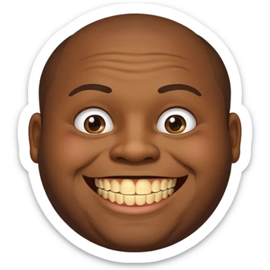 Fat black man missing half of front tooth sticker