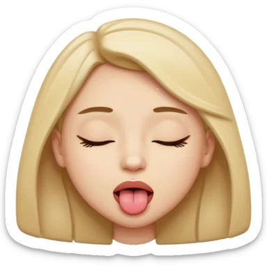 Eyes tightly closed like 😵 and tongue out like 😝 sticker