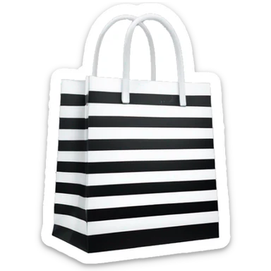 Black and white striped Sephora shopping bag sticker