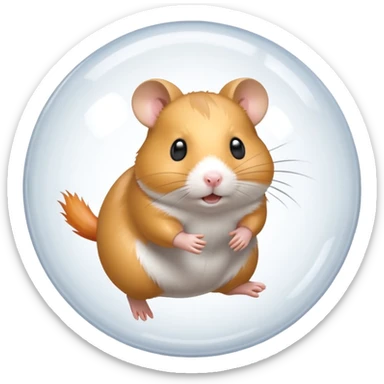 Hamster running away in a ball sticker