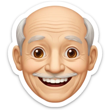 Draw me a grandfather who smiles and has no front tooth. sticker