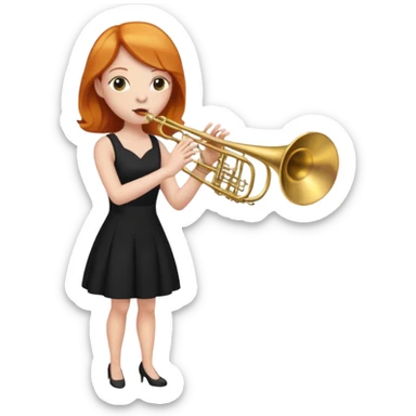 Ginger woman playing trombone sticker