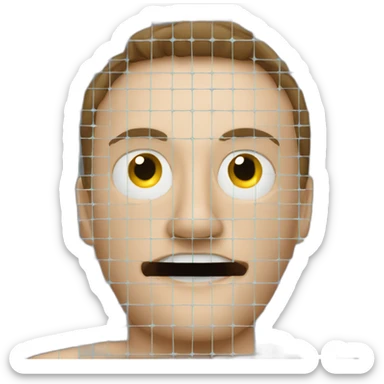 emoji man trapped in ai generated grid sticker
