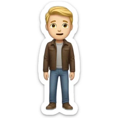 white man with broken hands sticker