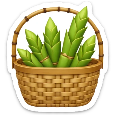 bamboo basket, bamboo shoots sticker