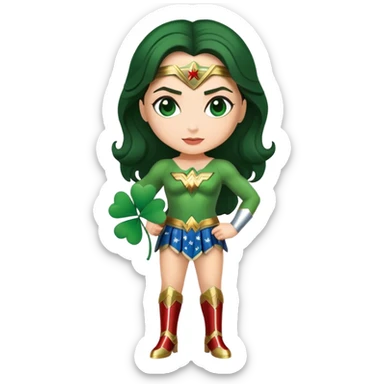 Wonder Woman st Patrick’s day sticker