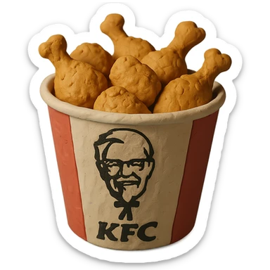 KFC bucket of fried chicken in claymation style sticker