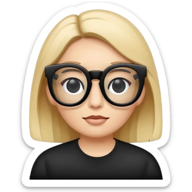 Black glasses sticker