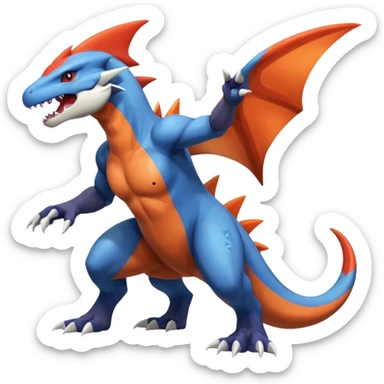 Shiny Koraidon-Latios-Marowak-Salandit-Fakémon-hybrid-creature (full body)  sticker