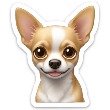 Chihuahua poils  blanc et roux sticker