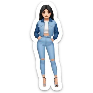 Kylie Jenner in full-length branded clothes sticker
