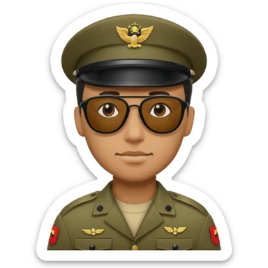 soldier wtih black sunglasses  sticker