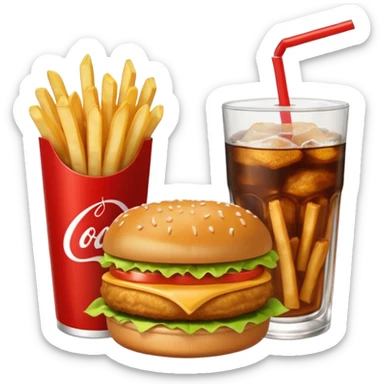 French fríes mc chicken and a coke sticker