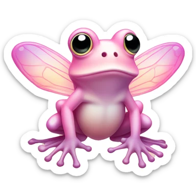 Light pink Fairy frog with gradient wings sticker