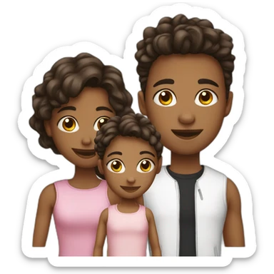 2 girls with 1 boy friend group  sticker