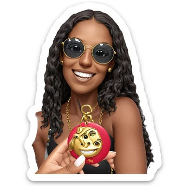 dark-skinned girl with necklace sticker