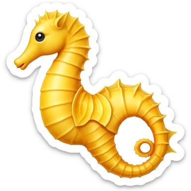 Yellow sea horse facing left sticker