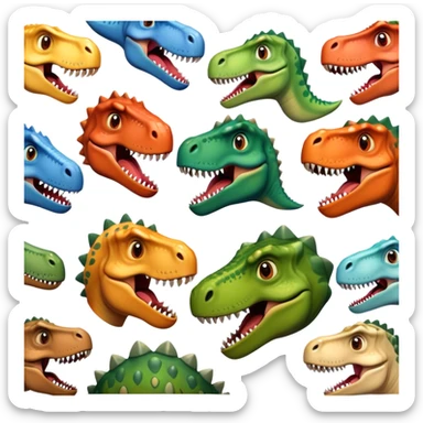 faces of different dinosaurs  sticker