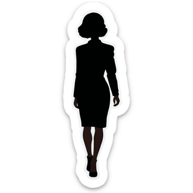 Leopard print silhouette of woman sticker