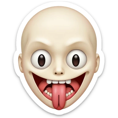 Dead face tongue out sticker