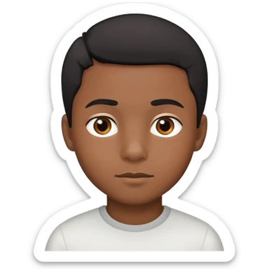 blak boy, with 4c short black hair, brown eyes sticker