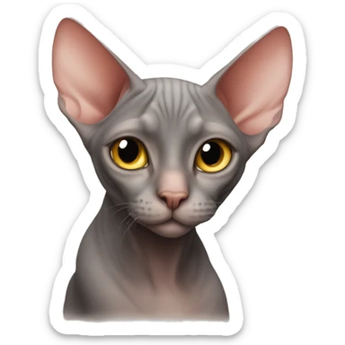 sphinx cat shows heart sticker