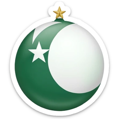 Pakistan countryball, green with white crescent and star sticker