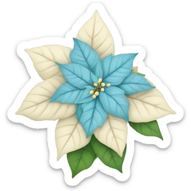 baby blue poinsettia  sticker