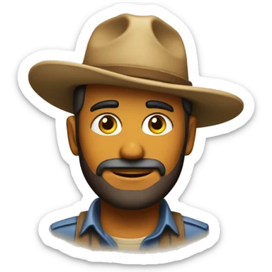 un explortador con sombrero de indiana jhones sticker