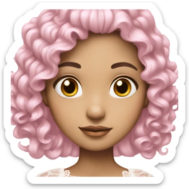 Pink shabby chic princess brunette sticker