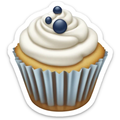 vanilla cupcake with white icing and navy blue sprinkles sticker